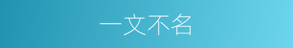 一文不名的意思