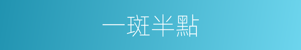一斑半點的意思