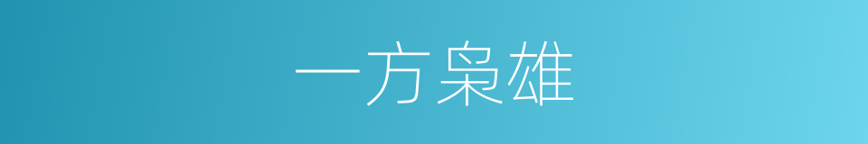 一方枭雄的同义词
