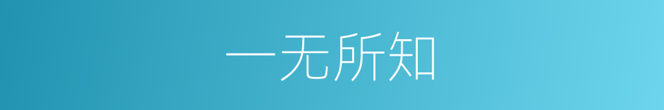 一无所知的意思