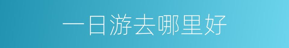 一日游去哪里好的同义词