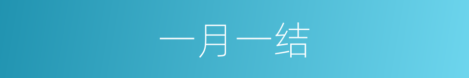 一月一结的同义词