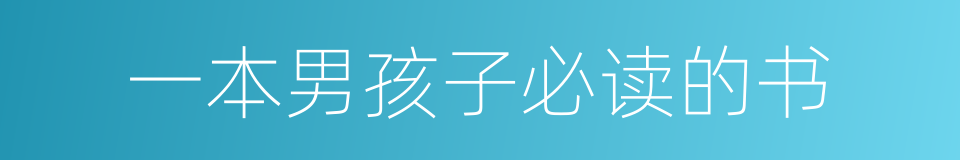 一本男孩子必读的书的同义词