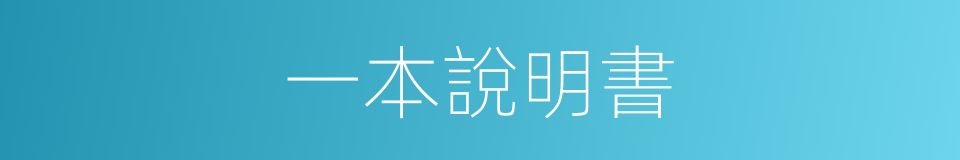 一本說明書的同義詞