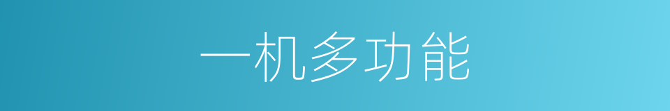 一机多功能的同义词