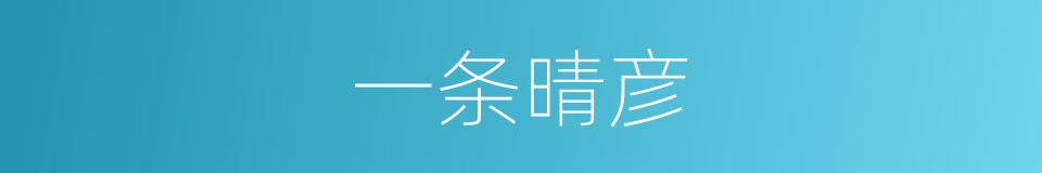 一条晴彦的同义词