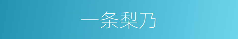 一条梨乃的同义词
