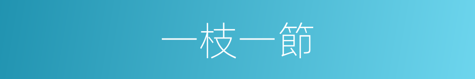 一枝一節的意思