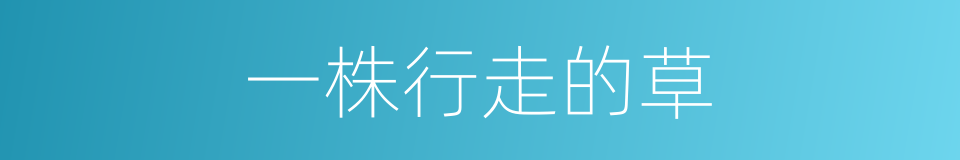 一株行走的草的同义词