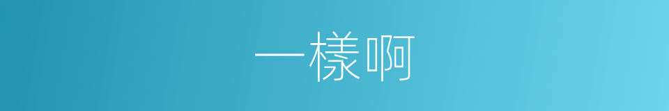 一樣啊的同義詞