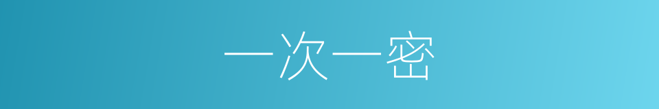 一次一密的同义词