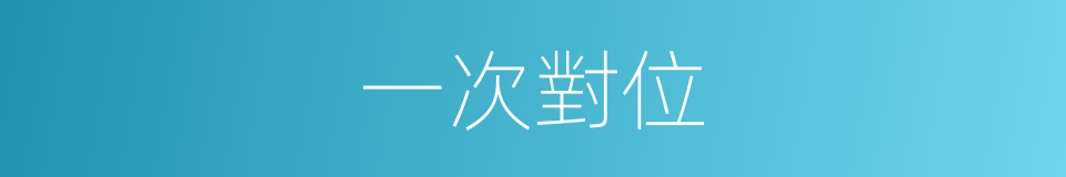 一次對位的同義詞