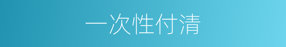 一次性付清的同义词