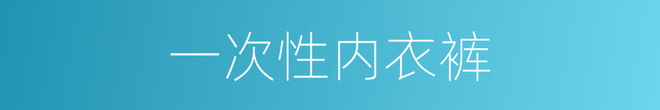 一次性内衣裤的同义词