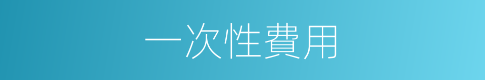 一次性費用的同義詞