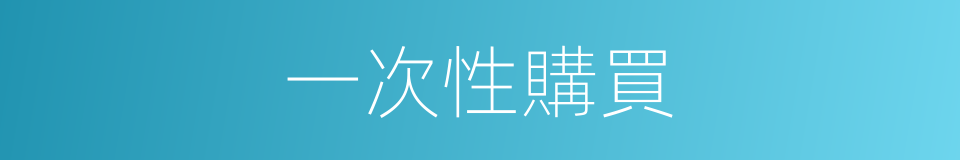 一次性購買的同義詞