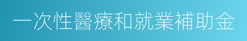 一次性醫療和就業補助金的同義詞