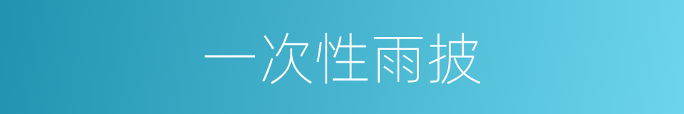 一次性雨披的同义词
