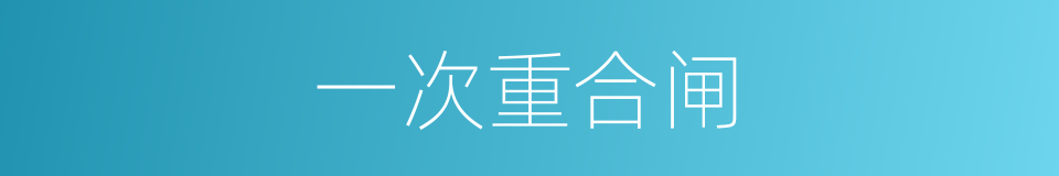 一次重合闸的同义词