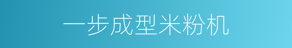 一步成型米粉机的同义词