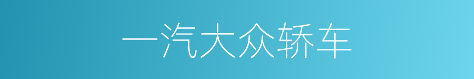 一汽大众轿车的同义词