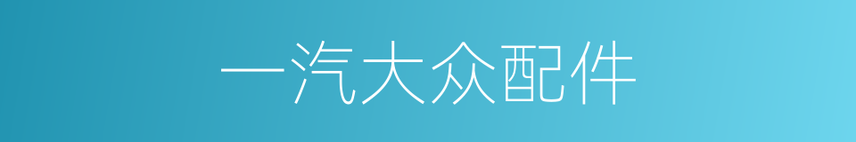 一汽大众配件的同义词