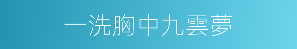 一洗胸中九雲夢的同義詞