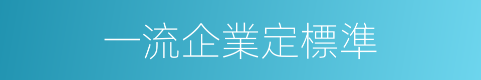 一流企業定標準的同義詞