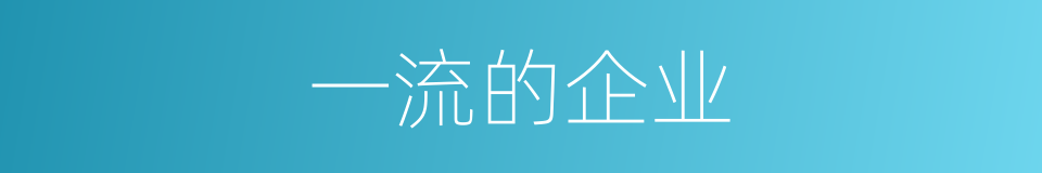 一流的企业的同义词