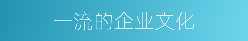 一流的企业文化的同义词
