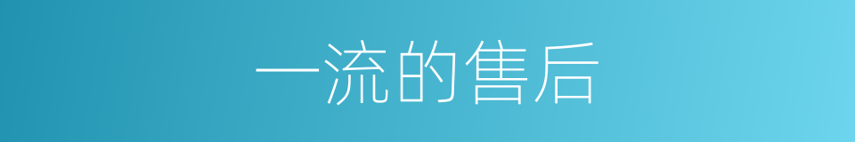 一流的售后的同义词