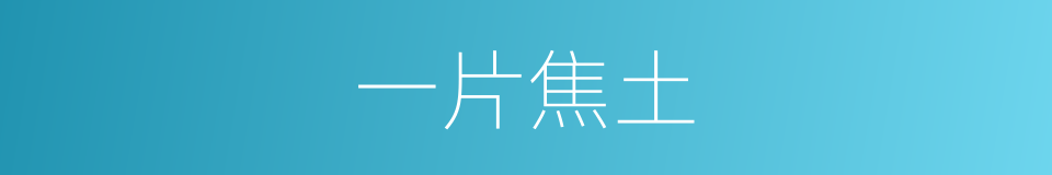 一片焦土的意思