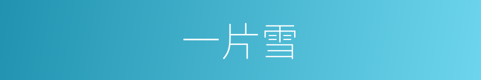 一片雪的同义词