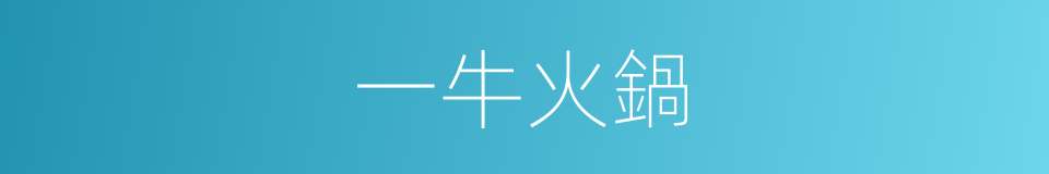 一牛火鍋的同義詞