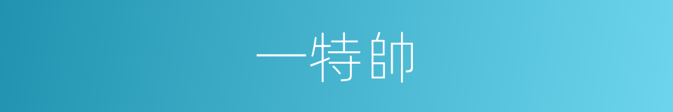一特帥的同義詞