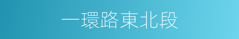 一環路東北段的同義詞