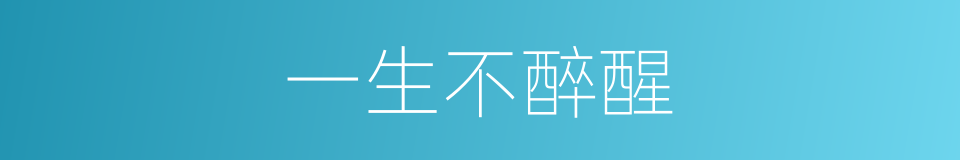 一生不醉醒的同义词