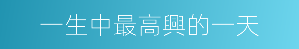 一生中最高興的一天的同義詞
