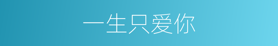 一生只爱你的同义词