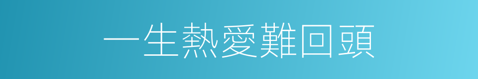 一生熱愛難回頭的同義詞