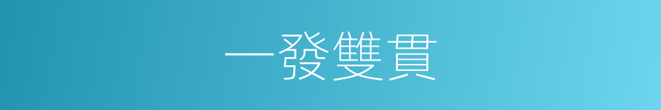 一發雙貫的意思