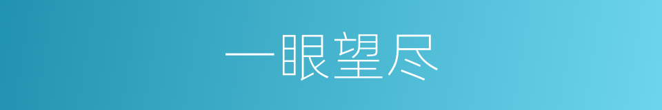 一眼望尽的同义词