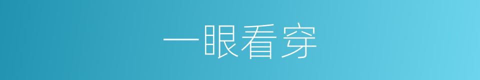 一眼看穿的意思