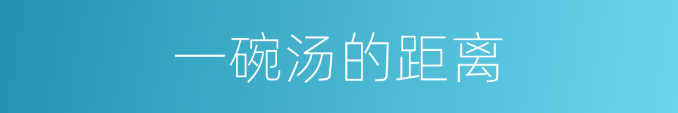 一碗汤的距离的同义词