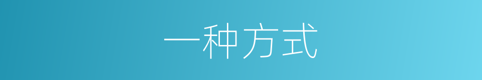 一种方式的同义词