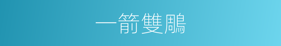 一箭雙鵰的意思