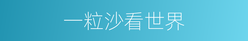 一粒沙看世界的同义词