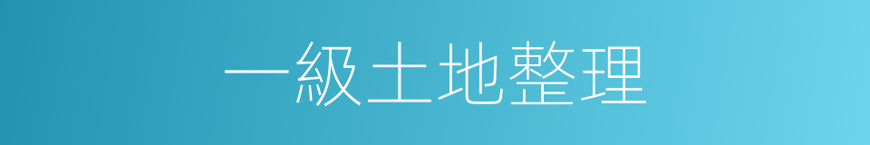 一級土地整理的同義詞