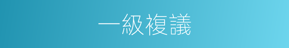 一級複議的同義詞