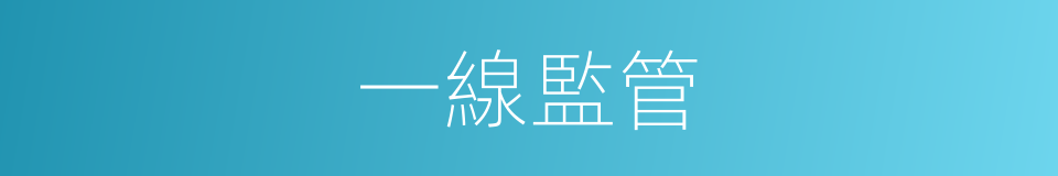 一線監管的同義詞